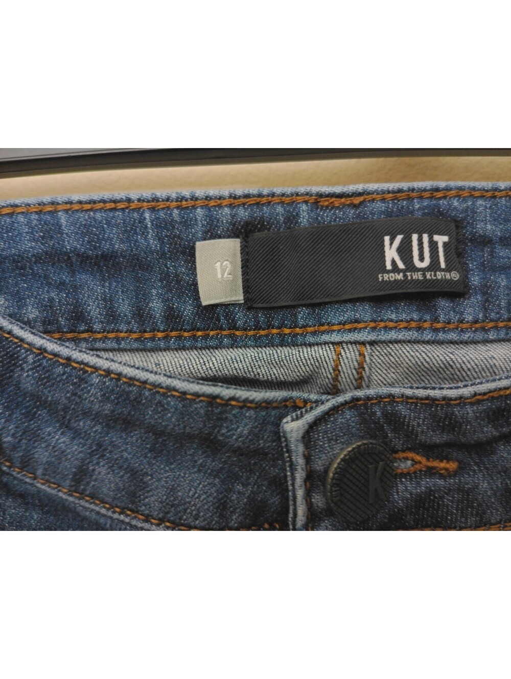 KUT from the Kloth Womens Jeans Size 12 Blue Medium Wash Distressed Denim - Picture 2 of 6